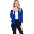 thumbnail image 1 of Cielo 1985 Women's Open Bolero Cardigan Sweater - cropped 3/4 sleeves lightweight - By The Simply Fashion royalblue XL, 1 of 6