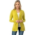thumbnail image 1 of Cielo 1985 Women's Open Long Cardigan Sweater with Pockets - By The Simply Fashion Lime L, 1 of 7