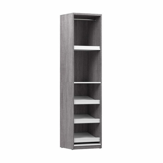 Cielo 20W Closet Organizer in Bark Gray and White - Engineered Wood