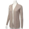 thumbnail image 1 of Cielo Plus Size Open Front Drape Classic Knit Cardigan With Pockets, 1 of 3