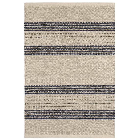 Dash & Albert Cielo Stripe Handwoven Cotton Rug, 9' x 12', Navy
