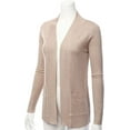 thumbnail image 1 of Cielo Women & Plus Open Front Drape Classic Knit Cardigan With Pockets, 1 of 5