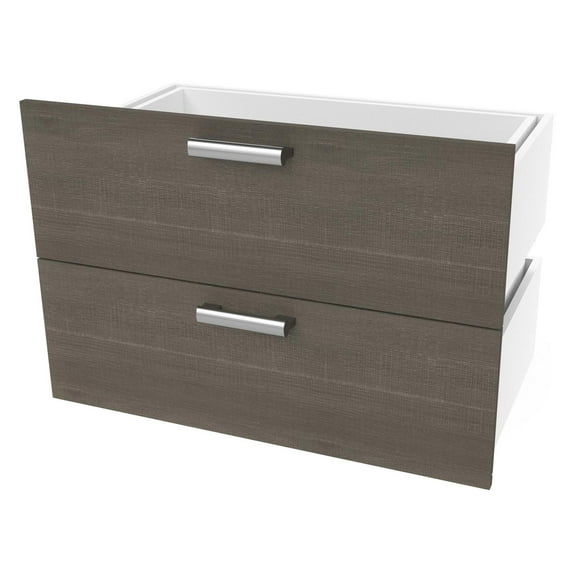Cielo by Bestar 19.5" Flexi 2-drawer set in Bark Gray and White