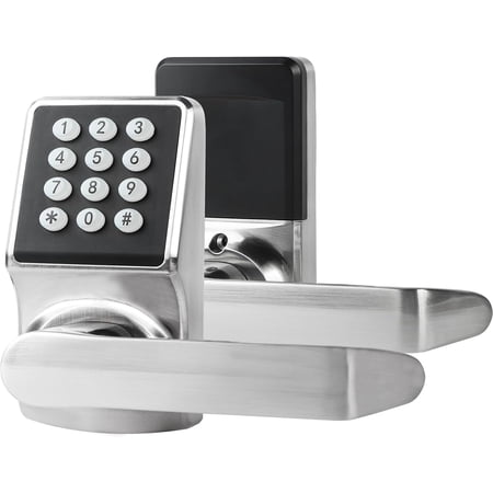 Cielsa Dawn Electronic Door Lock with Door Handle,Keypad Door Lock with Handle,Smart Locks for Front Door Keyless Entry Digital Knob with Code-Fob-Key(Brushed Nickel,1pack)