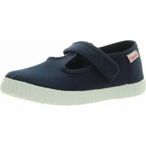 Cienta Canvas Hook & Loop T-Strap Toddler Shoes, Navy, Size 6.5