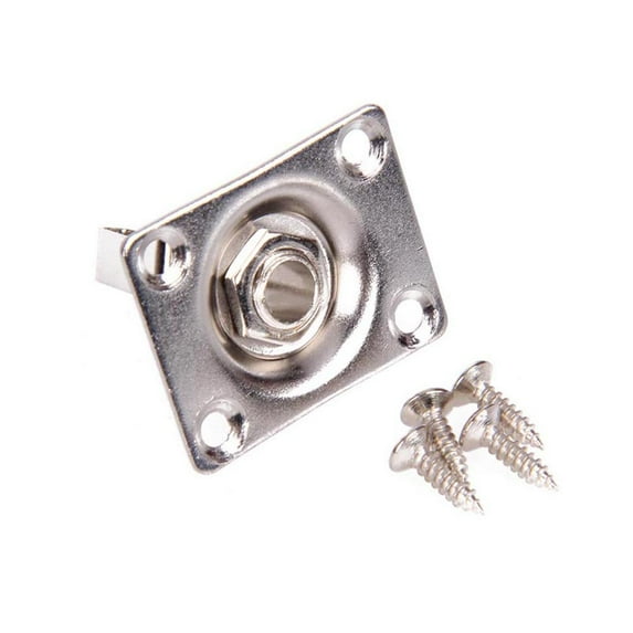 Cientrug Fits Gibson Epiphone Electric Guitar 1/4 6.35mm Square Audio Socket Panel silver