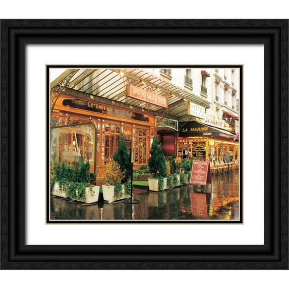 Cieslikowski, Zeny 14x12 Black Ornate Wood Framed with Double Matting Museum Art Print Titled - Bistro de la Gare