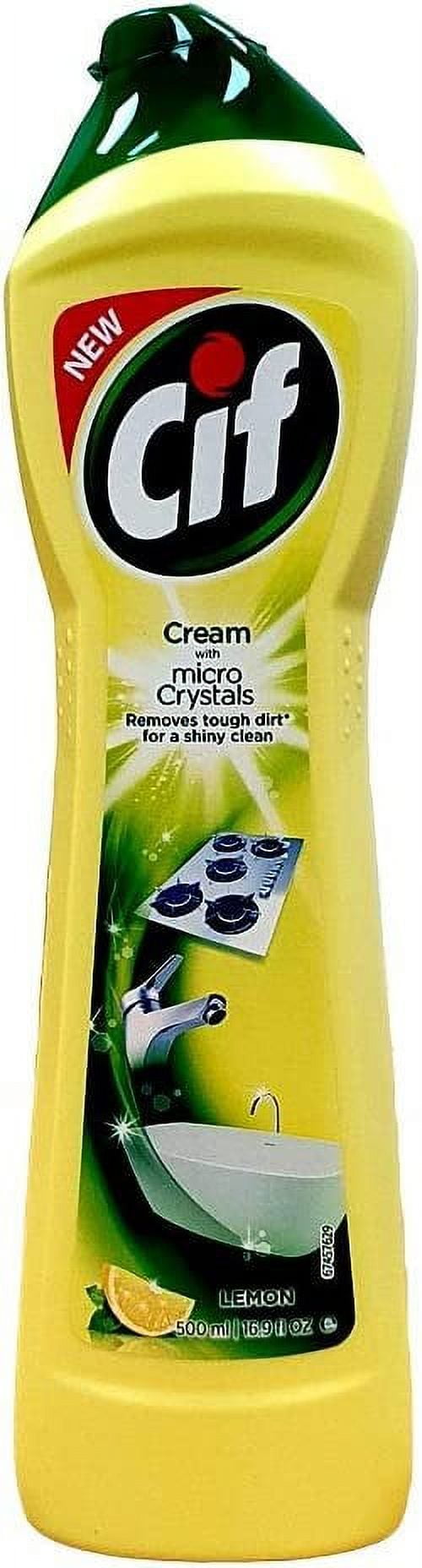 Vim (Cif) Cream Multi Purpose Cleaner with Micro Crystals, Lemon Scent -  16.9 Fl Oz / 500 mL x 2 Pack