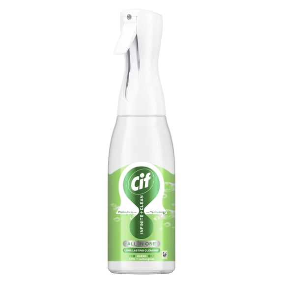 Cif Infinite Clean Lime & Lemongrass All in One Cleaner Spray with probiotics technology for a long-lasting clean* 590 ml