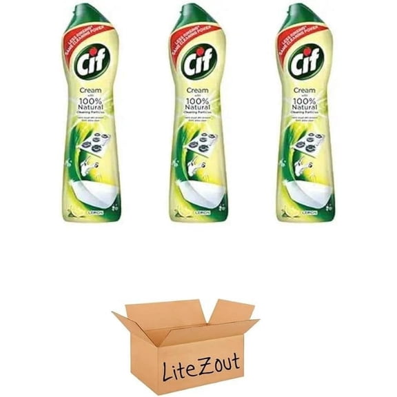 Cif Lemon Cream with Spray, 500ml 3 pack