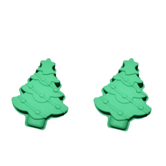 Cififendec 2Pcs Christmas Silicone Cake Mold, 11.18"8.66", Non-Stick Baking Mould for Holiday Homemade Dessert Making & Family Festive Baking Activity Arrangement