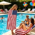 thumbnail image 1 of Cififendec 4th of July Beach Towel, 55.12"×27.56", American Flag Quick-Dry Patriotic Striped & Star Bath Towel for Independence Day, Pool, Beach & Summer Vacation, 1 of 5