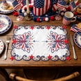 thumbnail image 1 of Cififendec 4th of July Embroidered Placemat, 17.72"×11.81", Patriotic Hollow Butterfly Star Table Mat for Independence Day Dining Table and Home Decor, 1 of 5