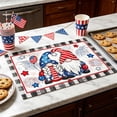 thumbnail image 1 of Cififendec 4th of July Gnome Placemat, 17.72"×11.81", Patriotic Checkered Border Heat-Resistant Table Mat for Independence Day, Memorial Day & Kitchen Decor, 1 of 5