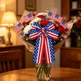 thumbnail image 1 of Cififendec 4th of July Mini Bow, 8.26"×4.27", Patriotic Star & Stripe Ribbon Decorative Bows for Independence Day Craft, Hat & Wreath Embellishments, 1 of 5