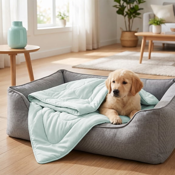 Cififendec All Season Pet Cooling Blanket, 35"×25", Lightweight Air Conditioner Quilt for Dog Cat Indoor Sofa Bed Summer Cool Sleeping Cover