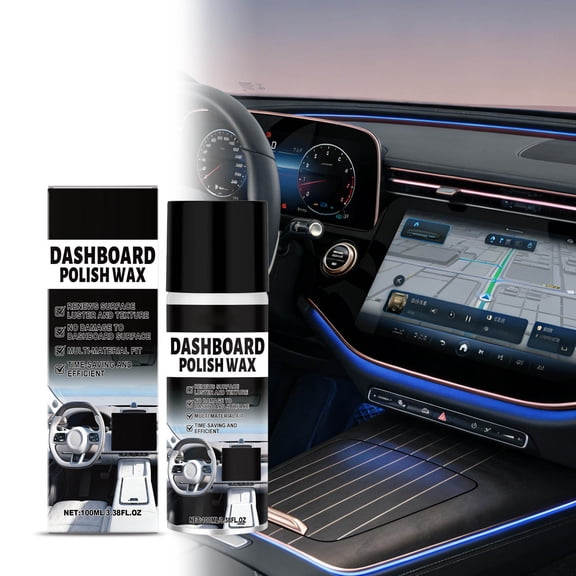 Cififendec Car Dashboard Polish Spray, 100ML, Multi-Material Interior Restorer for Plastic, Vinyl & Leather, Revives Faded Surfaces with UV Protection & Non-Greasy Shine
