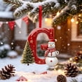 thumbnail image 1 of Cififendec Christmas 26‑Letter Acrylic Hanging Ornaments, Snowman Alphabet Pendant Decor for Xmas Tree Gift Bag Window Holiday Decor, 1 of 5