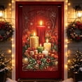 thumbnail image 1 of Cififendec Christmas Door Cover, Festive Poinsettia Bauble Printed Door Tapestry for Front Door and Porch Xmas Holiday Decor, 70.87", 1 of 6