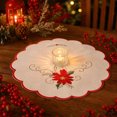 thumbnail image 1 of Cififendec Christmas Embroidered Placemat, 11.81", Christmas Scalloped Edge Table Mat for Candle Centerpiece Arranging and Tabletop Decoration, 1 of 6