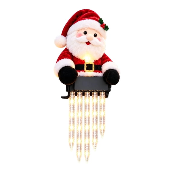 Cififendec Christmas Icicle Decorative Light, 5.9"×5.1", Christmas Themed Clip On Icicle String Lights for Xmas Porch Railing Outdoor Holiday Display