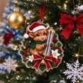 thumbnail image 1 of Cififendec Christmas Money Holder 6.38"×5.91", Santa Hat Highland Cow Holding Clear Wish Tube for Tree Mantel Window Decor, 1 of 6