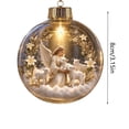 thumbnail image 1 of Cififendec Christmas Nativity Ball Ornament, Built in Warm Light Vivid 3D Nativity Scene Transparent Round Bauble for Xmas Tree Holiday Styling, 3.15", 1 of 8