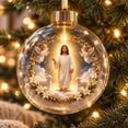 thumbnail image 1 of Cififendec Christmas Nativity Ball Ornament, Built in Warm Light Vivid 3D Nativity Scene Transparent Round Bauble for Xmas Tree Holiday Styling, 3.15", 1 of 8