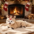 thumbnail image 1 of Cififendec Christmas Reindeer Pet Costume Onesie, 11.81", Soft Warm Hooded Animal Outfit for Xmas Cat Dog Holiday Dressing Up Styling, 1 of 7