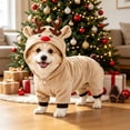 thumbnail image 1 of Cififendec Christmas Reindeer Pet Costume Onesie, 13.7", Soft Warm Hooded Animal Outfit for Xmas Cat Dog Holiday Dressing Up Styling, 1 of 7