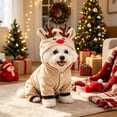 thumbnail image 1 of Cififendec Christmas Reindeer Pet Costume Onesie, 9.84", Soft Warm Hooded Animal Outfit for Xmas Cat Dog Holiday Dressing Up Styling, 1 of 7