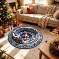 thumbnail image 1 of Cififendec Christmas Round Area Rug, 31.5", Large 3D Visual Illusion Floor Mat with Santa Print Non Slip Base for Fireplace Side Festive Floor Styling, 1 of 6