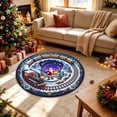 thumbnail image 1 of Cififendec Christmas Round Area Rug, 31.5", Large 3D Visual Illusion Floor Mat with Santa Print Non Slip Base for Fireplace Side Festive Floor Styling, 1 of 6