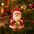 thumbnail image 1 of Cififendec Christmas Santa Claus Ornament, 3.14", Cute 2D Acrylic Flat Hanging Pendant for Christmas Tree Decoration Holiday Gift and Home Display, 1 of 6