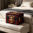 thumbnail image 1 of Cififendec Christmas Vintage Treasure Chest Storage Bin, 16.54"×11.81", Fabric Organizer with Pirate Trunk Print for Clothing Storing and Toy Space Arranging, 1 of 6