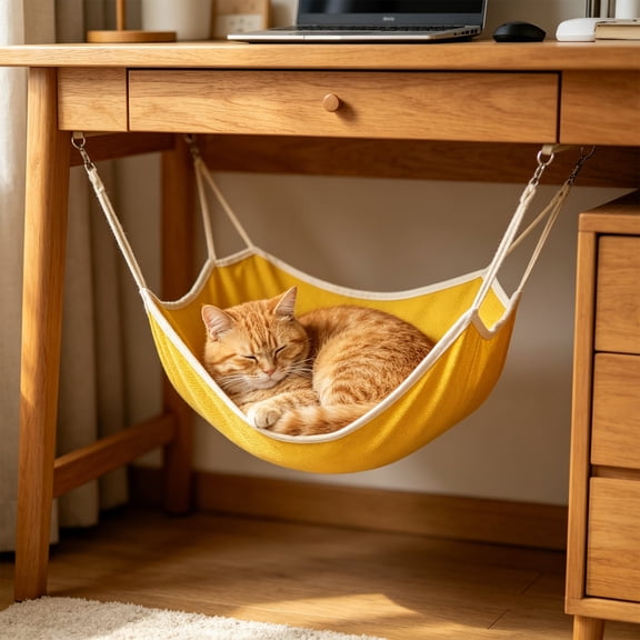 Cififendec Cool Breathable Mesh Cat Swing Bed, 23.62", Summer Lightweight Pet Rest Mat for Backyard Tree Hanging Indoor Window Napping Hours