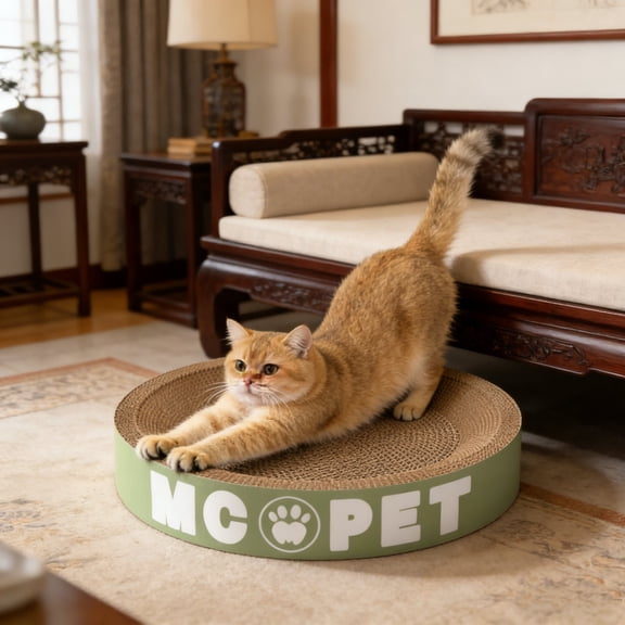 Cififendec Corrugated Paper Cat Scratcher Nest, 13.78", Multi-purpose Grinding Napping Toy Bed for Household Cat Floor Resting