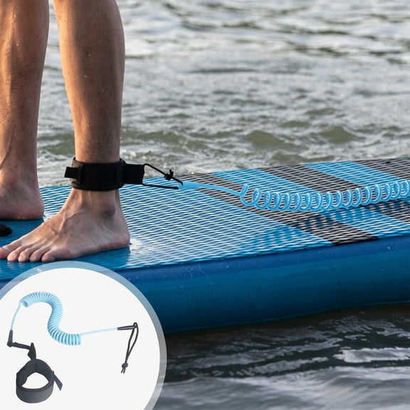 Cififendec Elastic Coiled Surfboard Leash, 118.11", Anti-Lost Paddle Board Ankle Foot Rope for Ocean Surfing Safety Protection, Coastal Wave Training Use