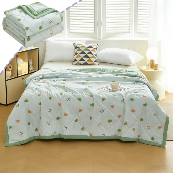 Cififendec Graphic Summer Quilt, 78.74"×59.05", Diamond-Quilted AC Comforter with Solid Binding, Lightweight No-Shift Fill Machine Washable Blanket for Bed & Guest Space