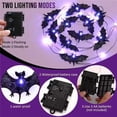 thumbnail image 1 of Cififendec Halloween Bat String Lights with 30 LED Bulbs, 118.11", Battery Operated Waterproof Purple Bat Fairy Lights for Spooky Party Decor, 1 of 5