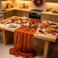 thumbnail image 1 of Cififendec Halloween Boho Tulle Table Runner, 118.11"×35.43", Flowy Sheer Gauze Decorative Table Runner for Spooky Dining Table Halloween Dinner Party, 1 of 6