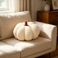 thumbnail image 1 of Cififendec Halloween Pumpkin Plush Pillow, 9.84"×7.87", Soft Fluffy Teddy Fleece Pumpkin Cushion for Indoor Home Decoration, Warm Fall Festive Accent Pillow, 1 of 6