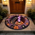 thumbnail image 1 of Cififendec Halloween Round Area Rug, 3D Illusion Ghost Spiral Stair Themed Circular Floor Mat for Living Room and Spooky Party Space, 23.62", 1 of 6