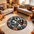 thumbnail image 1 of Cififendec Halloween Round Area Rug, 3D Illusion Ghost Spiral Stair Themed Circular Floor Mat for Living Room and Spooky Party Space, 23.62", 1 of 6
