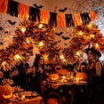 thumbnail image 1 of Cififendec Halloween Tinsel LED Garland, 118.1", Battery Operated Pumpkin Face Light String for Mantel Edge Swag, Door Trim Winding, Buffet Shelf Embellishment, 1 of 5