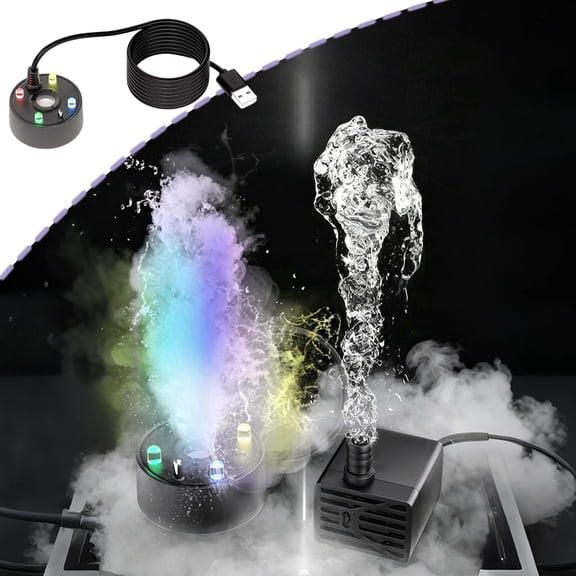 Cififendec Halloween Usb Led Color Mist Maker Fogger, 1.85"×1.02", Water Atomizer Fountain Machine for Garden Aquarium Party Scene Decor Props