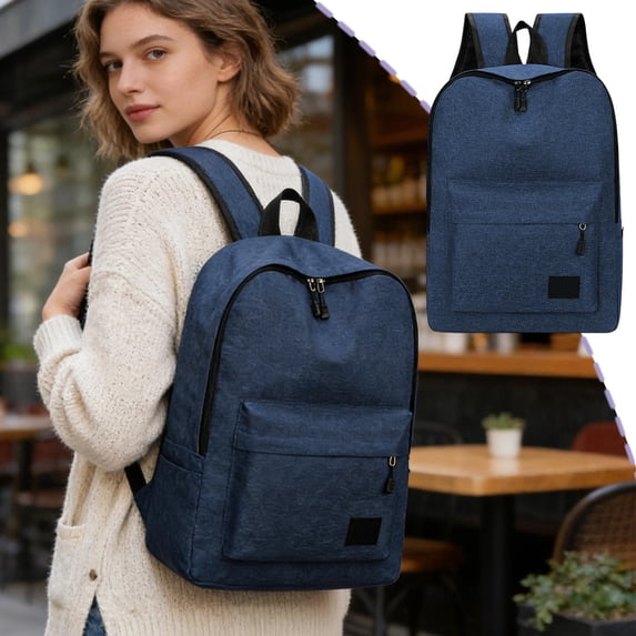 Cififendec Large Capacity Casual Backpack, 16.14"×11.02", Stylish, Unisex, Lightweight Daily Backpacks, Sport Rucksack Computer Bag for Sport Work Travel School(Blue)
