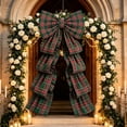 thumbnail image 1 of Cififendec Large Christmas Giant Plaid Bow Ornament, 78.74"×19.69", Tartan Bow Hanging Decoration for Party Backdrop and Seasonal Scene Styling, 1 of 6