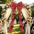 thumbnail image 1 of Cififendec Large Christmas Giant Plaid Bow Ornament, 78.74"×19.69", Tartan Bow Hanging Decoration for Party Backdrop and Seasonal Scene Styling, 1 of 6