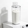 thumbnail image 1 of Cififendec Laundry Detergent Storage Canister, 13.19"×3.94", Transparent Measuring Cup Lid Sealed Square Plastic Container for Laundry Room Powder Storage, 1 of 5